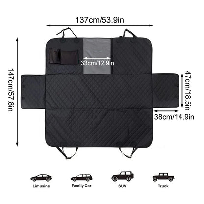 Dog Seat Cover For Back Seat With Waterproof Mesh Window