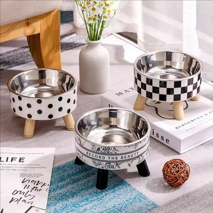 Stainless Steel Elevated Pet Bowls For Cats And Dogs