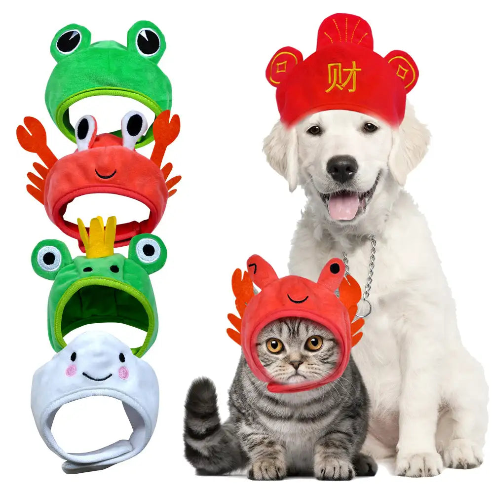 Cute Pet Hat Costume For Dogs - Crab Frog Christmas Dress Up