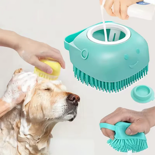 Pet Bath Massage Brush - Soft Silicone Grooming Tool For Dogs Cats