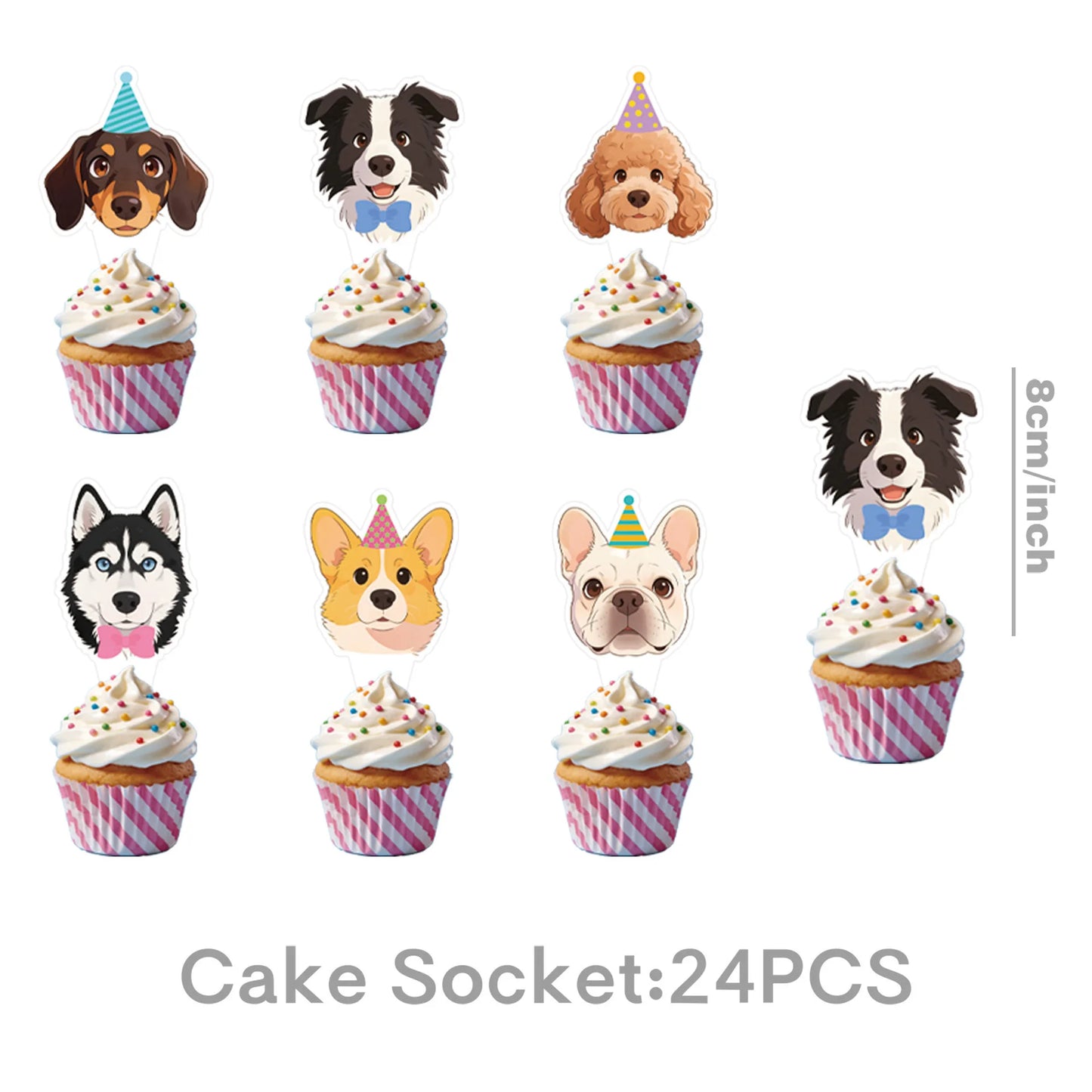 Dog Birthday Cake Toppers - Pet Puppy Party Decorations
