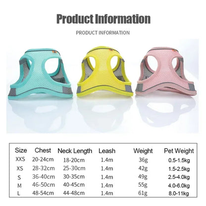 Dog Safety Harness Reflective Breathable Adjustable Pet Vest
