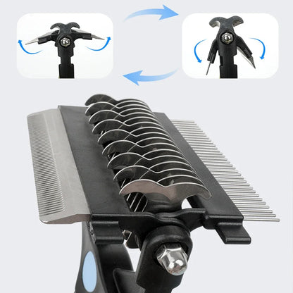 3 In 1 Pet Deshedding Brush - Dog Hair Remover & Grooming Tool
