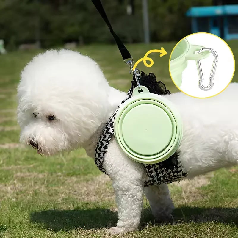 Foldable Silicone Dog Bowl - Portable Pet Travel Feeding Container