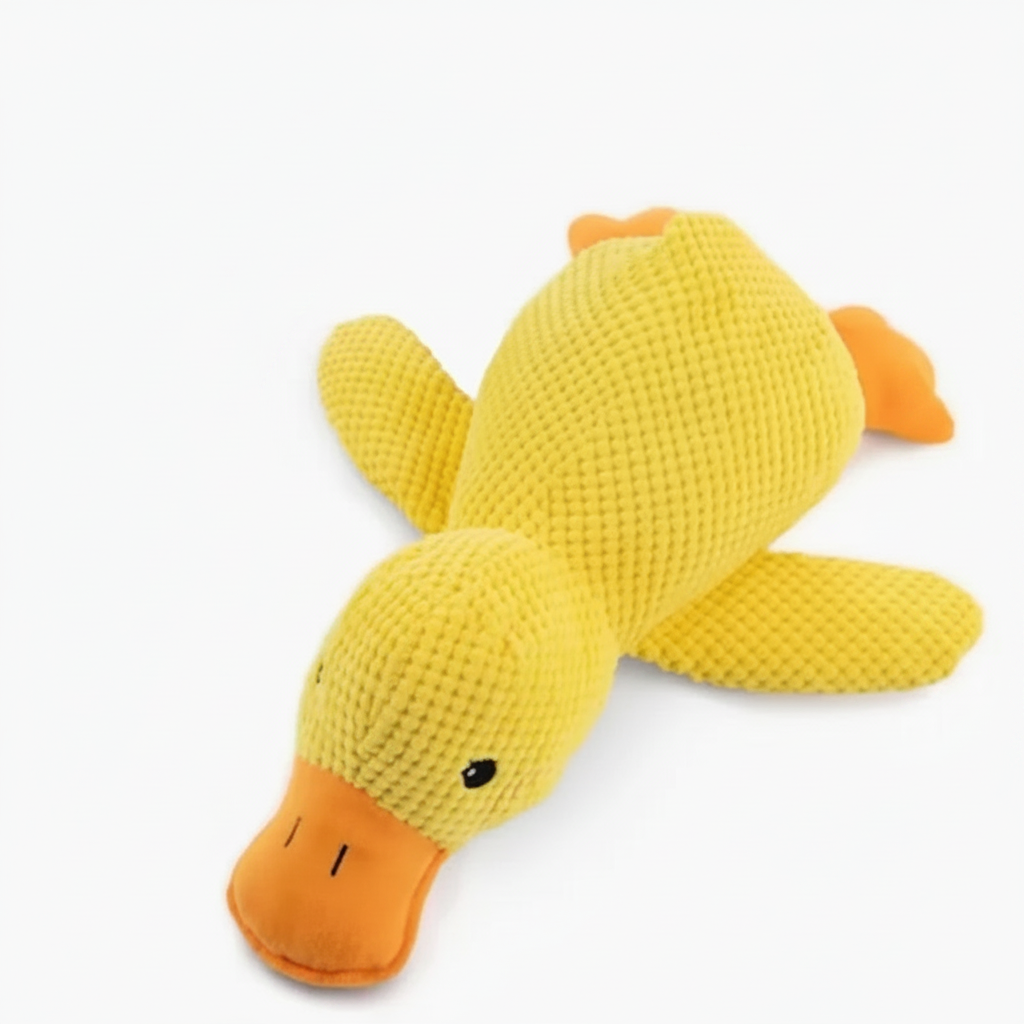 Dog Duck Plush Toy - Interactive Squeaky Pet Comfort Companion