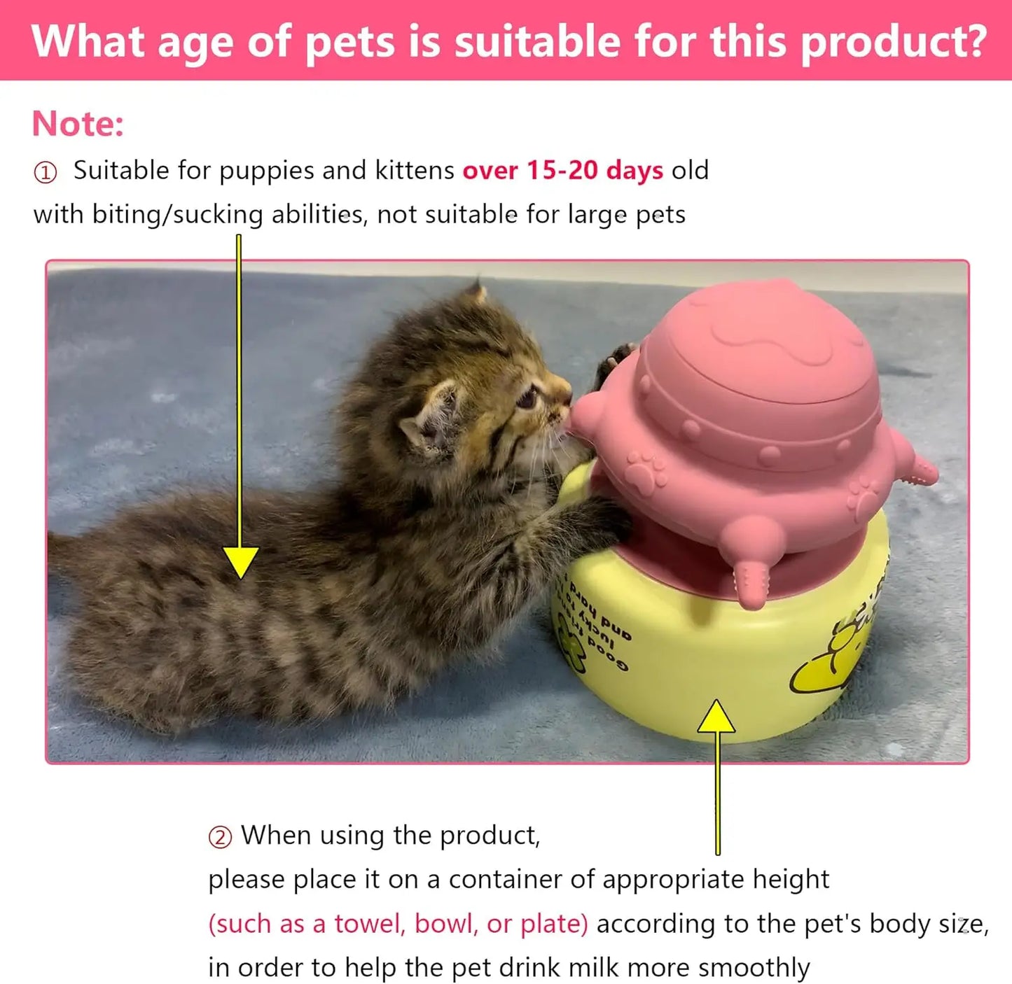 Newborn Puppy Kitten Feeder - 4-Nipple Milk Feeding Bowl for Small Pets