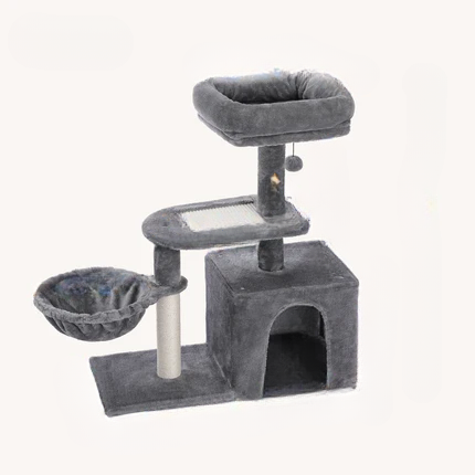 Cat Tree Tower For Indoor Cats With Scratching Posts And Hammock