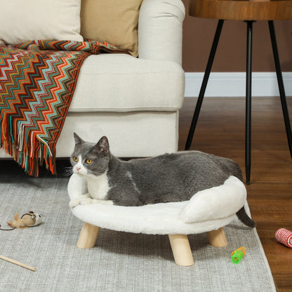 PawHut Dog Sofa - Raised Pet Bed With Wooden Legs For Dogs & Cats