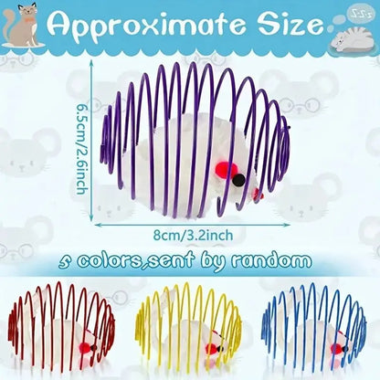 Interactive Cat Toy Balls With Springs And Caged Mice Design
