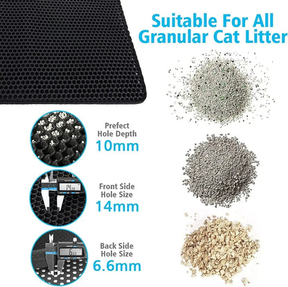 Cat Litter Mat 2-Layer Premium Sand Trapping Waterproof Pet Floor