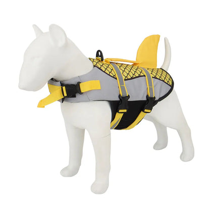 Shark Pattern Dog Life Jacket Swimming Vest Pet Safety Harness