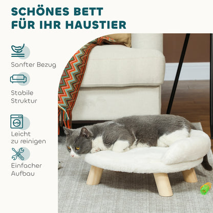 PawHut Dog Sofa - Raised Pet Bed With Wooden Legs For Dogs & Cats