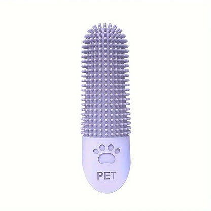 Soft Silicone Dog Toothbrush 360 Degree Finger Brush For Pet Dental Care