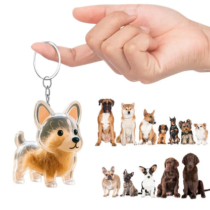Pet Memorial Keychain - Dog Hair Storage Pendant With Resin Capsule