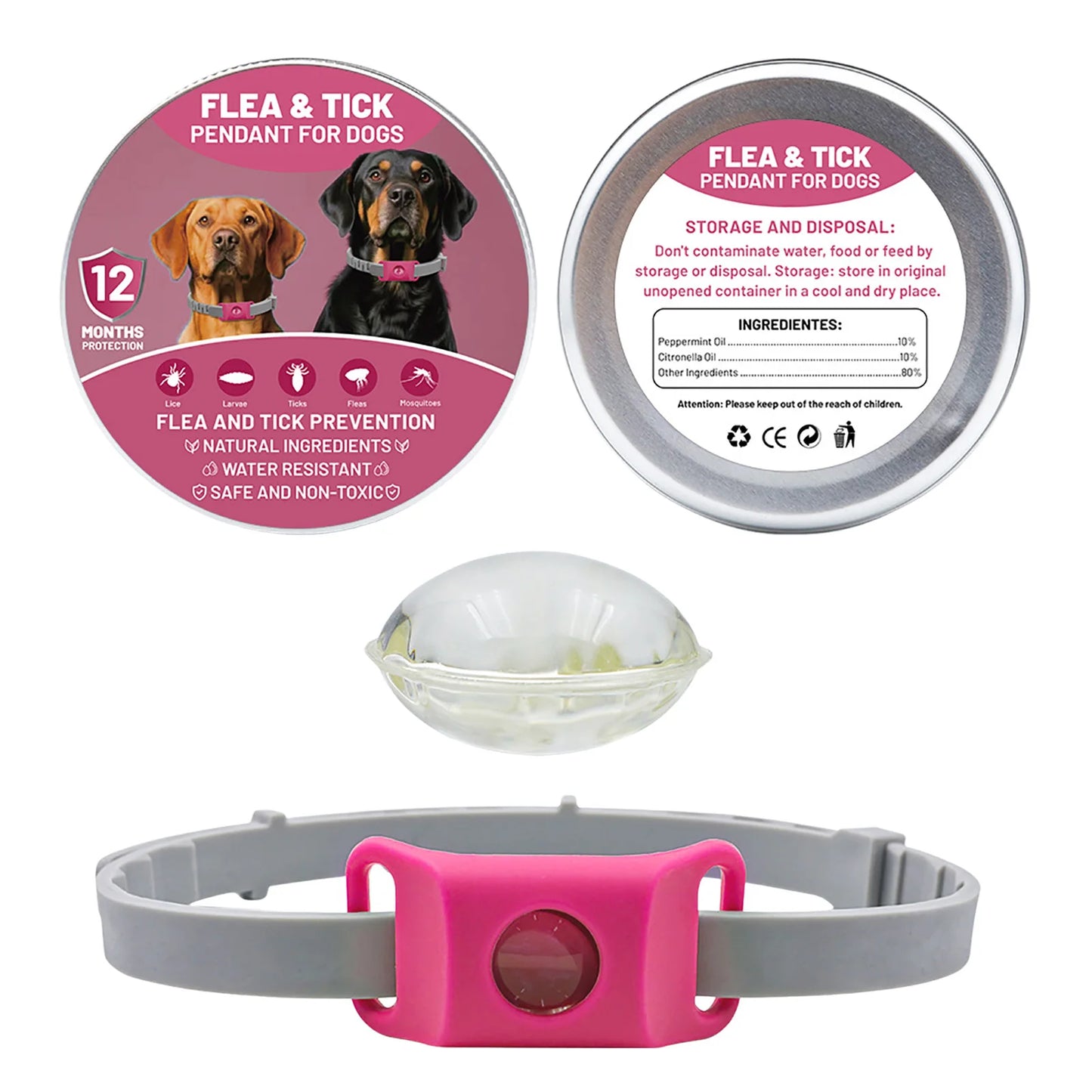 Flea And Tick Pendant For Dogs Natural Protection Green
