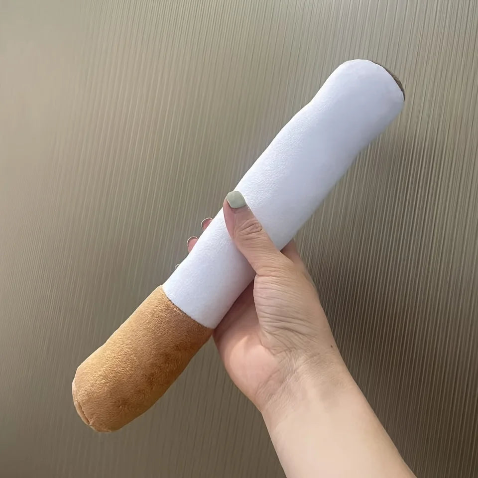 Adorable Cigar-Shaped Dog Toy - Soft Interactive Squeaky Toy