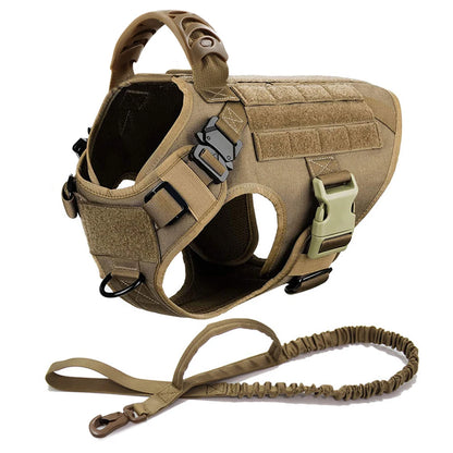 Large Dog Harness With Molle Pouches For German Shepherd Training