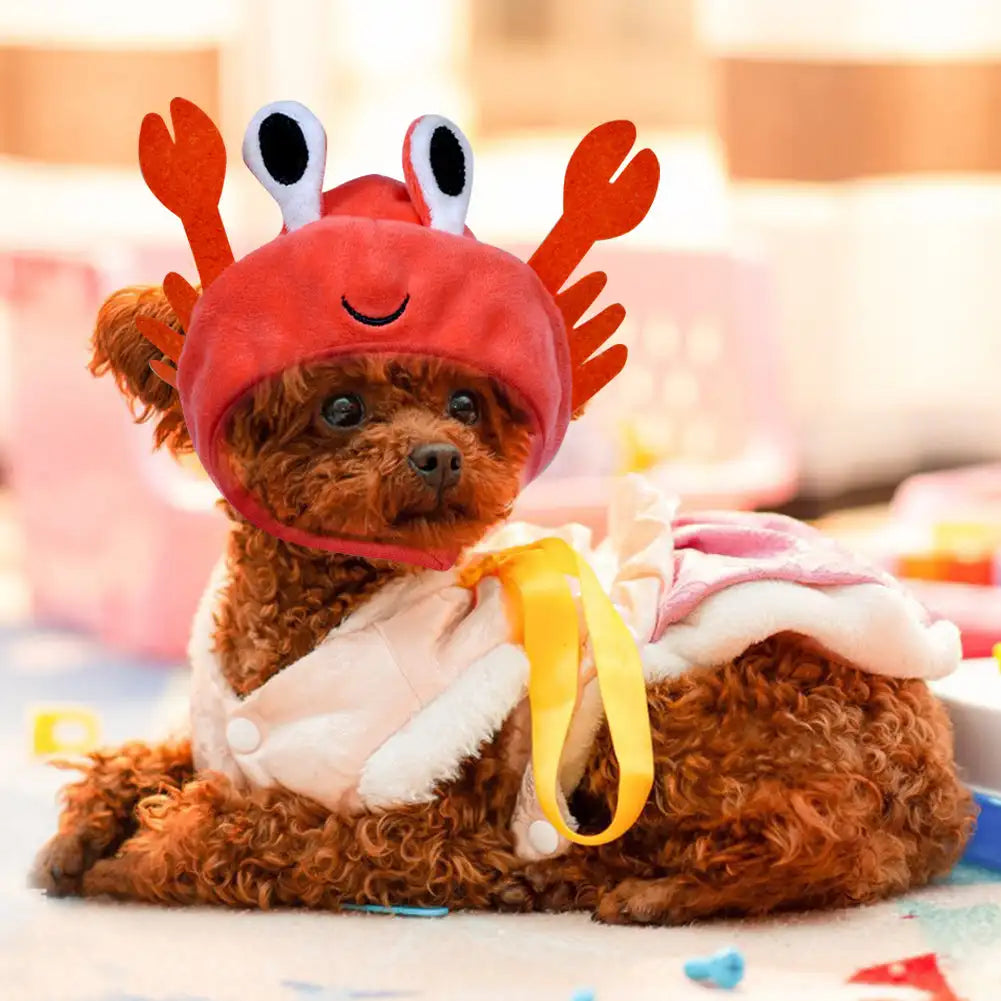 Cute Pet Hat Costume For Dogs - Crab Frog Christmas Dress Up