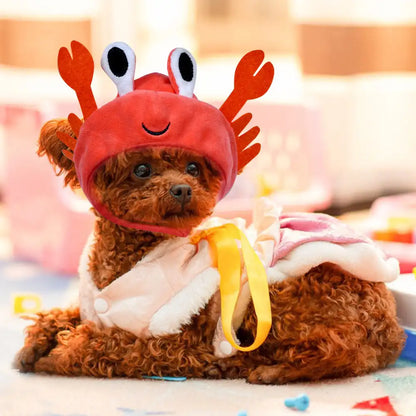 Cute Pet Hat Costume For Dogs - Crab Frog Christmas Dress Up