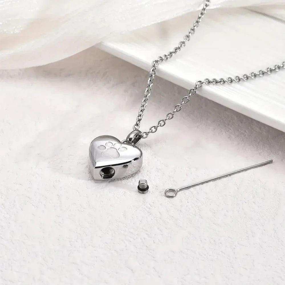 Pet Ashes Heart Cremation Jewelry Urn Necklace Memorial Pendant