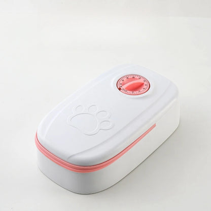 Pet Automatic Feeder With Timed Dual Bowls For Dogs And Cats