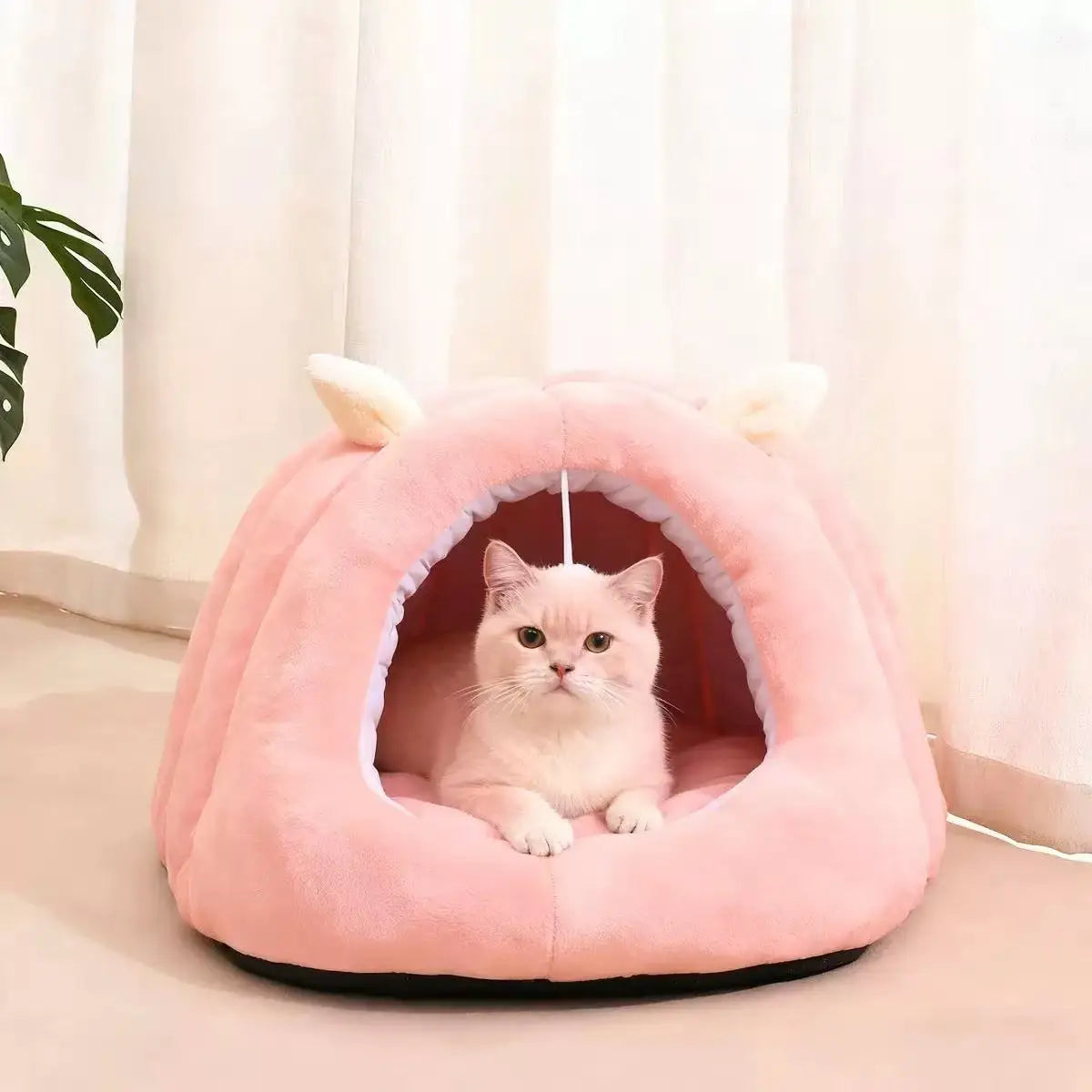 Cute Cartoon Pet Cave Bed Washable Sleep Bed For Small Dogs Cats