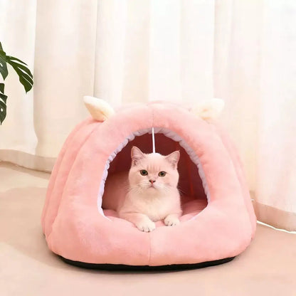 Cute Cartoon Pet Cave Bed Washable Sleep Bed For Small Dogs Cats