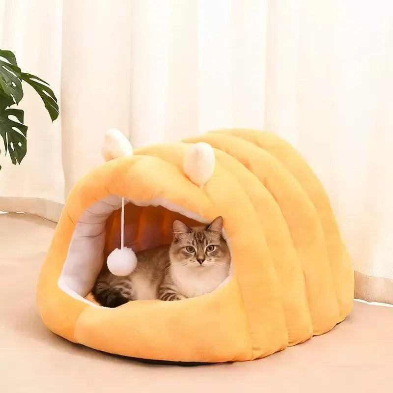 Cute Cartoon Pet Cave Bed Washable Sleep Bed For Small Dogs Cats