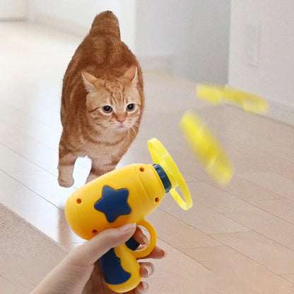 Funny Cat Toy Interactive Launch Pet Training Flying Disc Gun