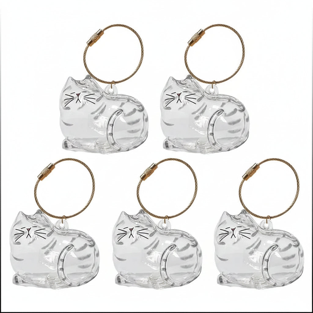 Cat Fur Memorial Charm Resin Keepsake Capsule Pet Hair Keychain
