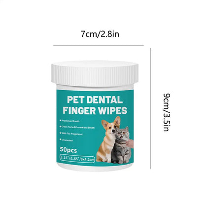 Pet Teeth Cleaning Wipes - Dental Finger Wipes For Dogs Cats