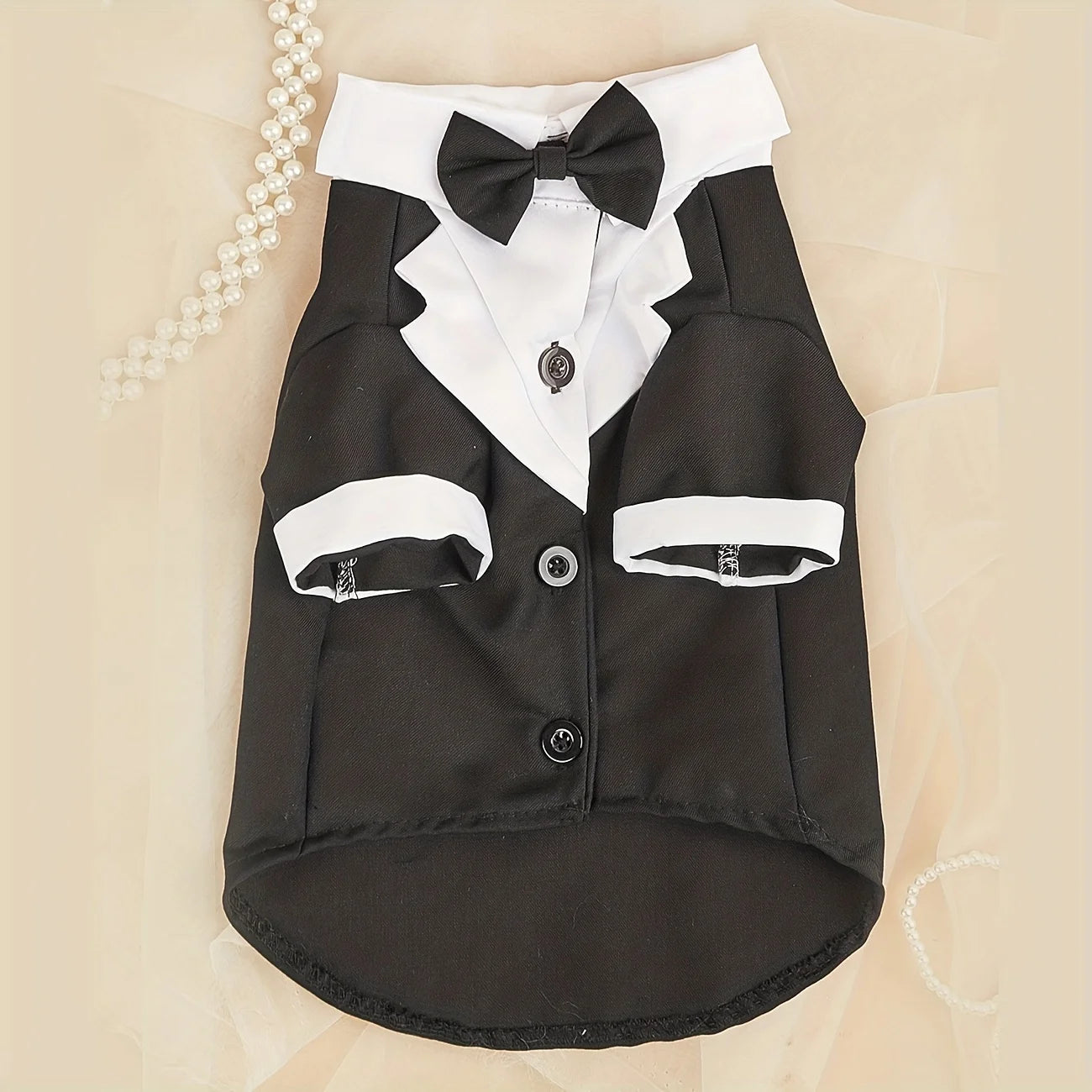Pet Shirt Small Dog Wedding Formal Suit With Bow Tie Costume