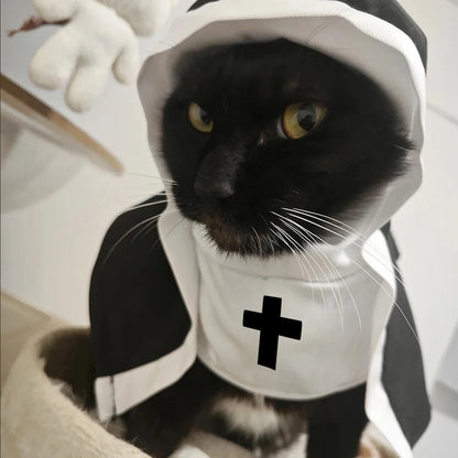 Halloween Dog Costume Cute Nun Cosplay Outfit For Small Large Dogs