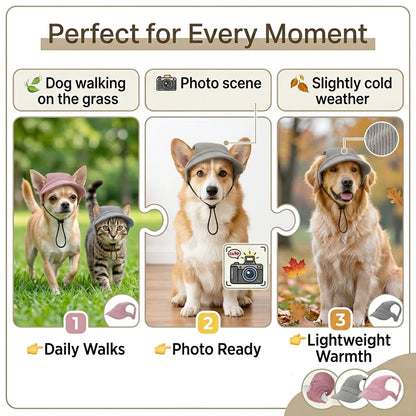 Cute Pet Hat Adjustable Breathable Cap With Ear Holes For Cats Dogs