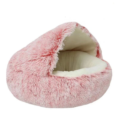 Cat Bed Pet Mattress Warm Soft Plush Round Sleeping Nest Cave