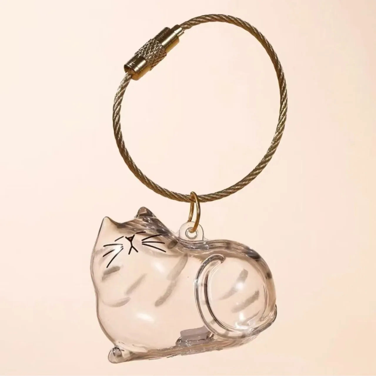 Cat Fur Memorial Charm Resin Keepsake Capsule Pet Hair Keychain