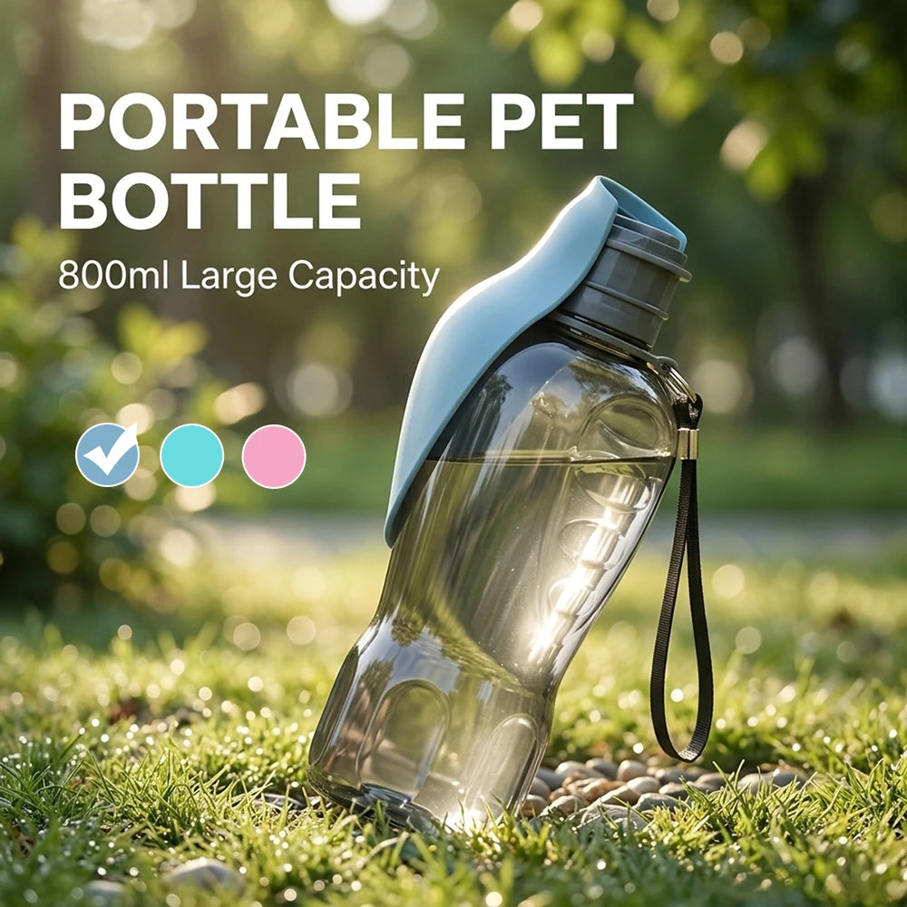 Foldable Pet Water Bottle 800ml Portable Dispenser For Dogs Cats