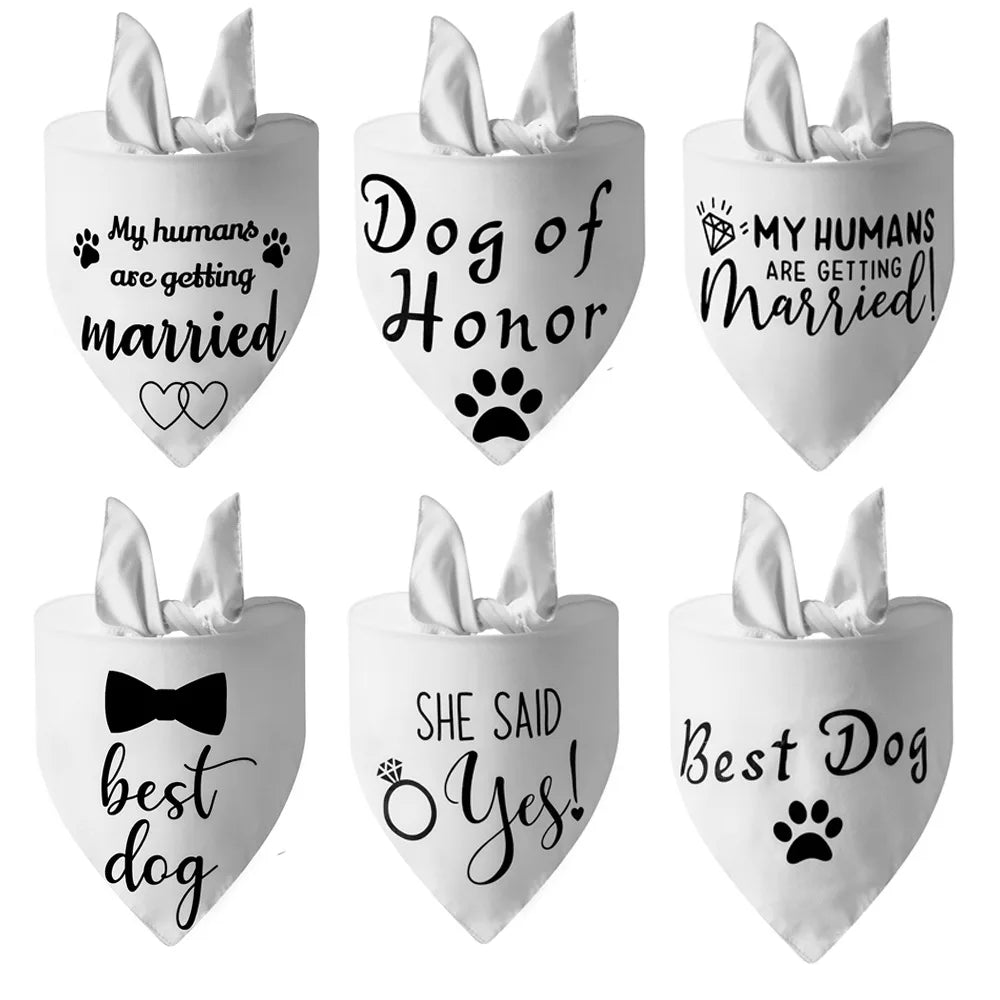Dog Wedding Bandana She Said Yes Engagement Announcement Pet Scarf