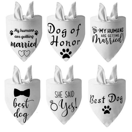 Dog Wedding Bandana She Said Yes Engagement Announcement Pet Scarf
