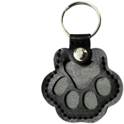 Leather Pet Memorial Hair Storage Keychain Cat Paw Commemorative Gift
