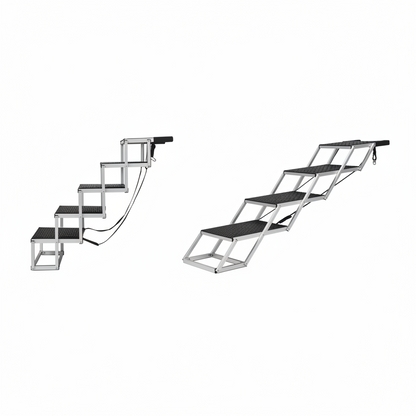 SucceBuy Dog Car Steps - Wide Folding Pet Stairs for SUV Truck