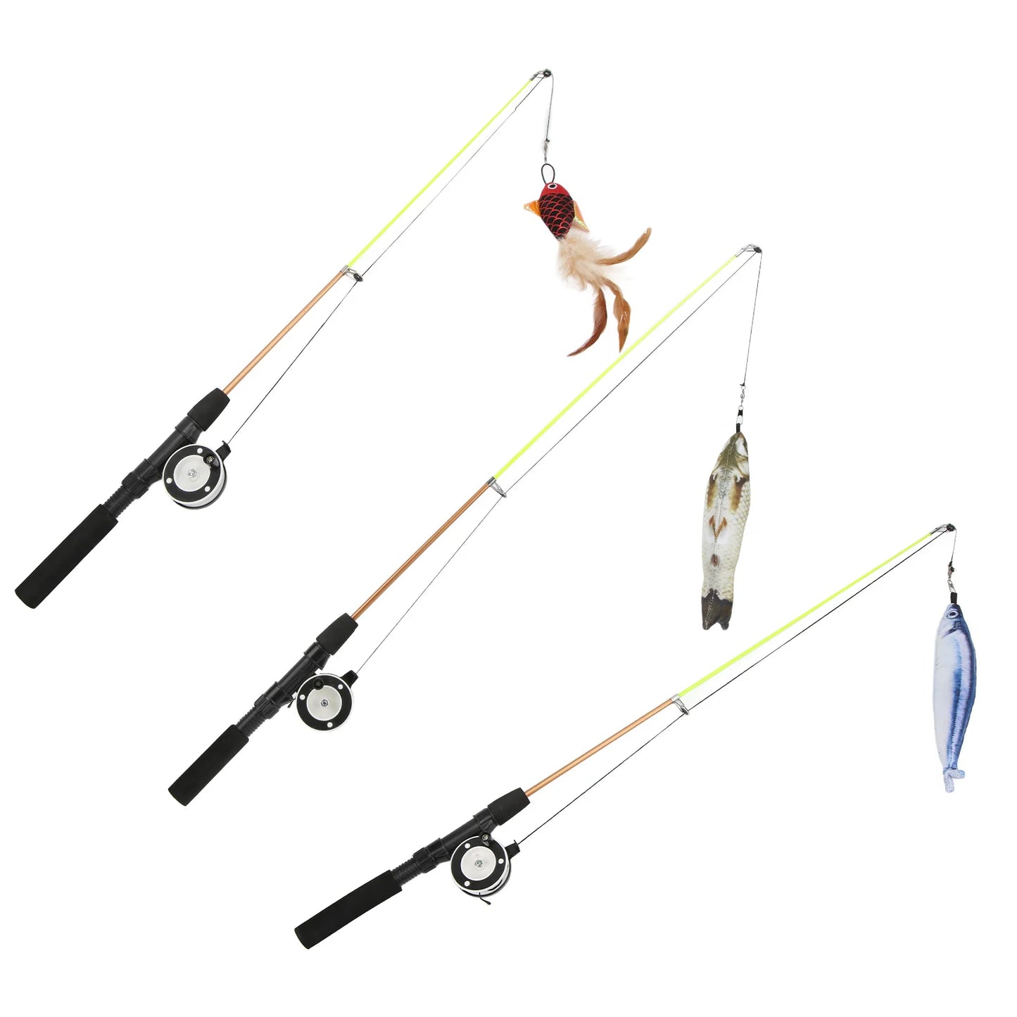Interactive Cat Fishing Rod Toy With Realistic Fish Design
