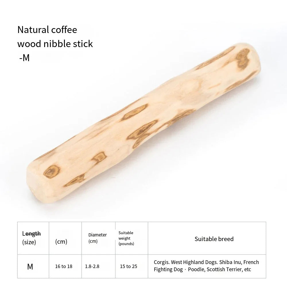 Coffee Wood Dog Chew Toy - Natural Wooden Stick For Dogs
