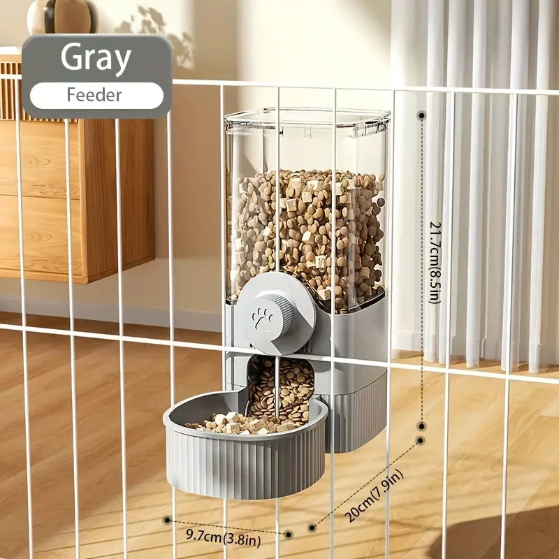 Automatic Pet Feeder Water Dispenser Set With Gravity Bowl For Cage