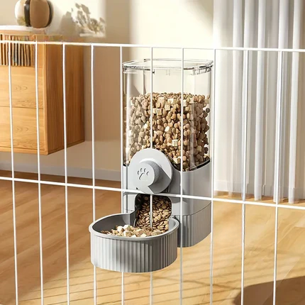 Automatic Pet Feeder Water Dispenser Set With Gravity Bowl For Cage