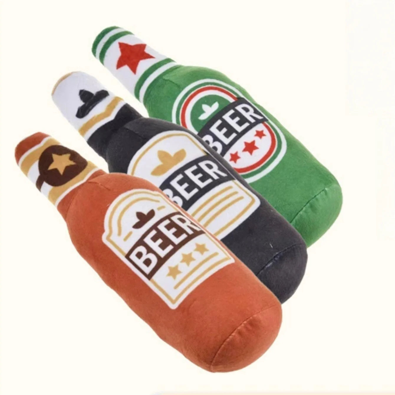 Realistic Beer Bottle Dog Toy - Squeaking Interactive Play Toy