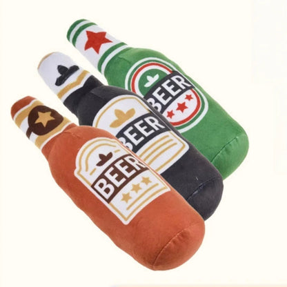 Realistic Beer Bottle Dog Toy - Squeaking Interactive Play Toy