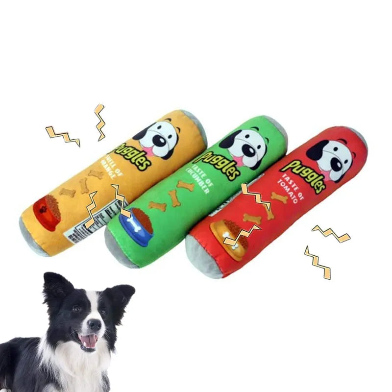 Stuffed Dog Squeaker Toy - Plush Interactive Chew Toy For Small Dogs