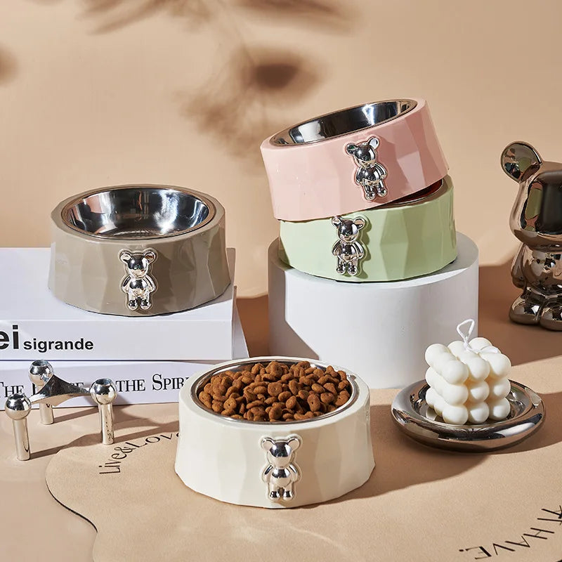 Premium Stainless Steel Pet Bowl With Anti-Slip Base For Dogs Cats