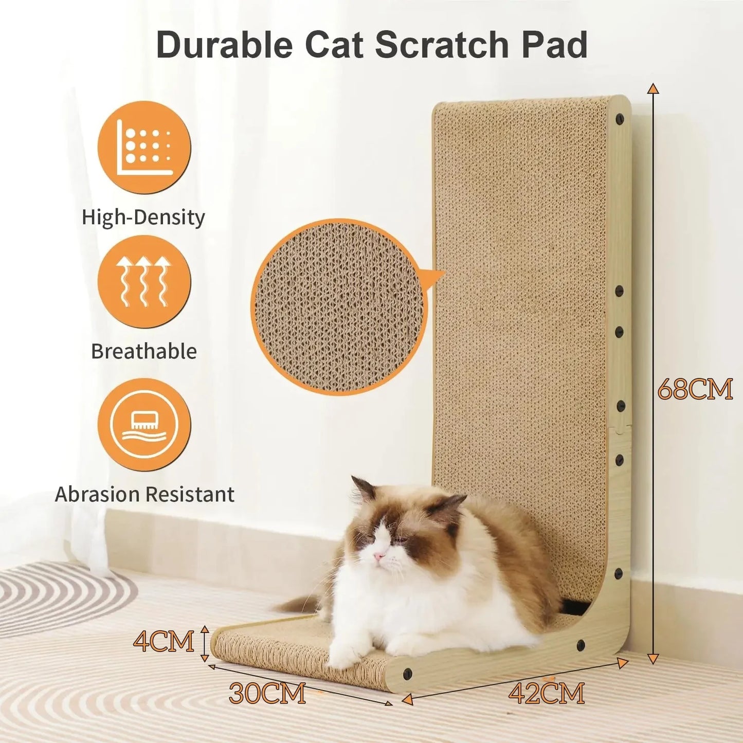 Cat Scratching Post Large L-Shape Cardboard Scraper Pet Toy